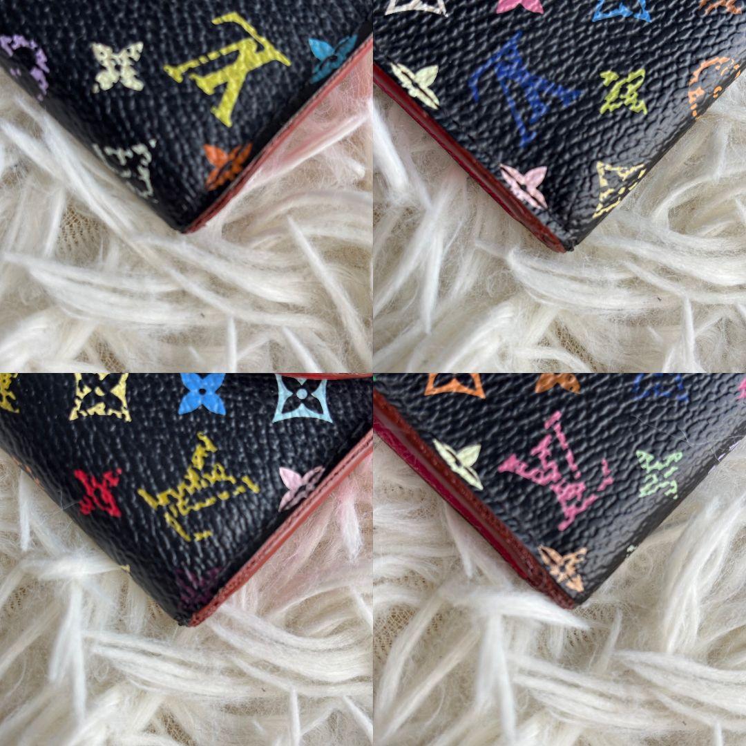 【激レア 良品】ルイヴィトン　モノグラム　マルチカラー　名刺入れ　ミニ財布　黒