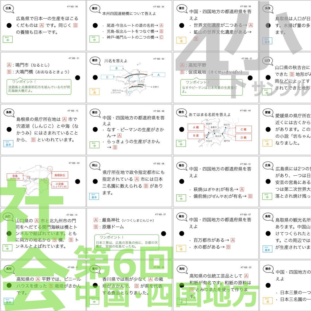 中学受験【4年下全セット 社会 1-18回】組分けテスト対策 予習シリーズ