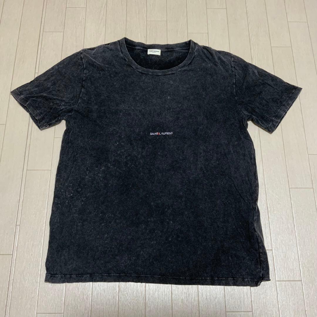 Saint Laurent Tシャツ　ロゴ　ビンテージ加工　グランジ