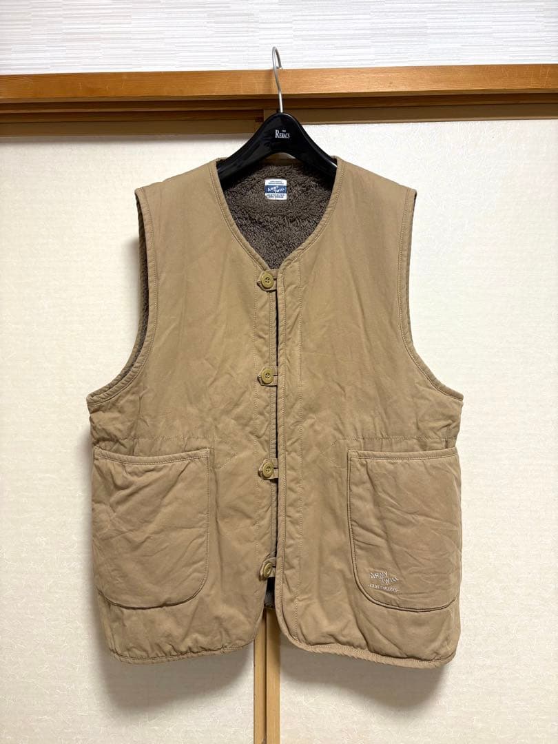 ARMYTWILL 別注 ベスト リバーシブル ボア フリース　ツイル