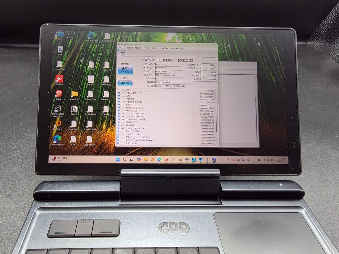 YZK GPD MicroPC2 N300 メモリ 16GB SSD1TB