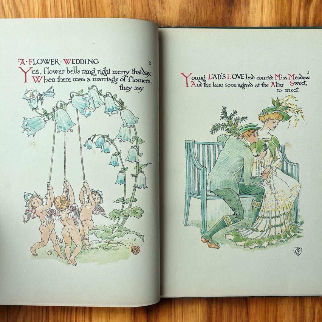 1905年 初版 ウォルター クレイン A FLOWER WEDDING 挿絵