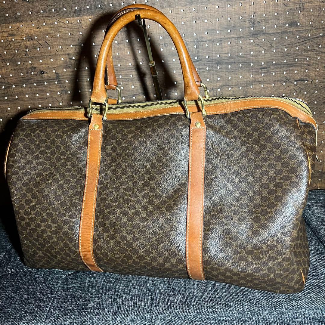 セリーヌ　ボストンバッグ　マカダム　レザー