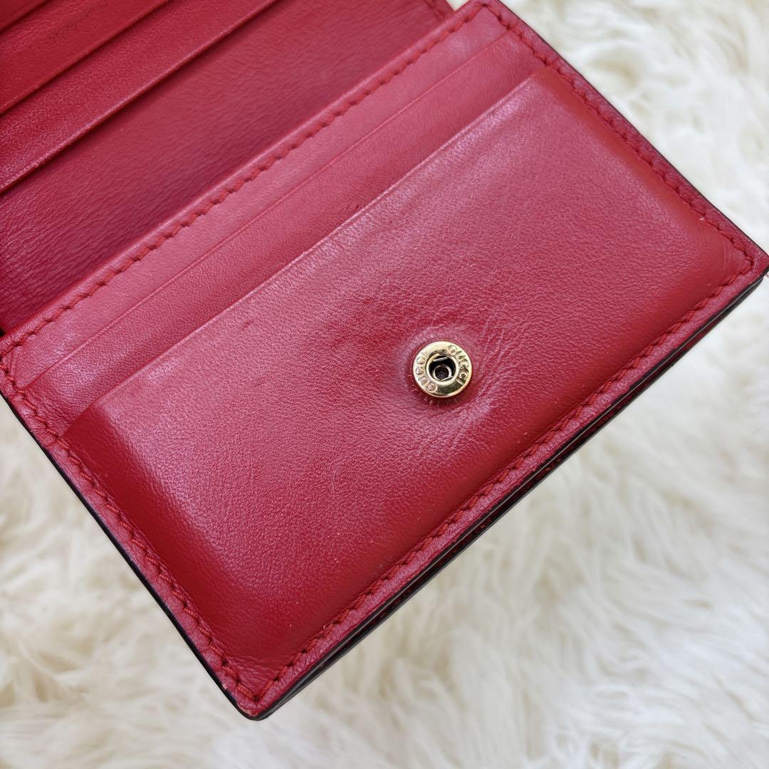 GUCCI ストーン抜けなし チェリー さくらんぼ 二つ折り財布 GG柄