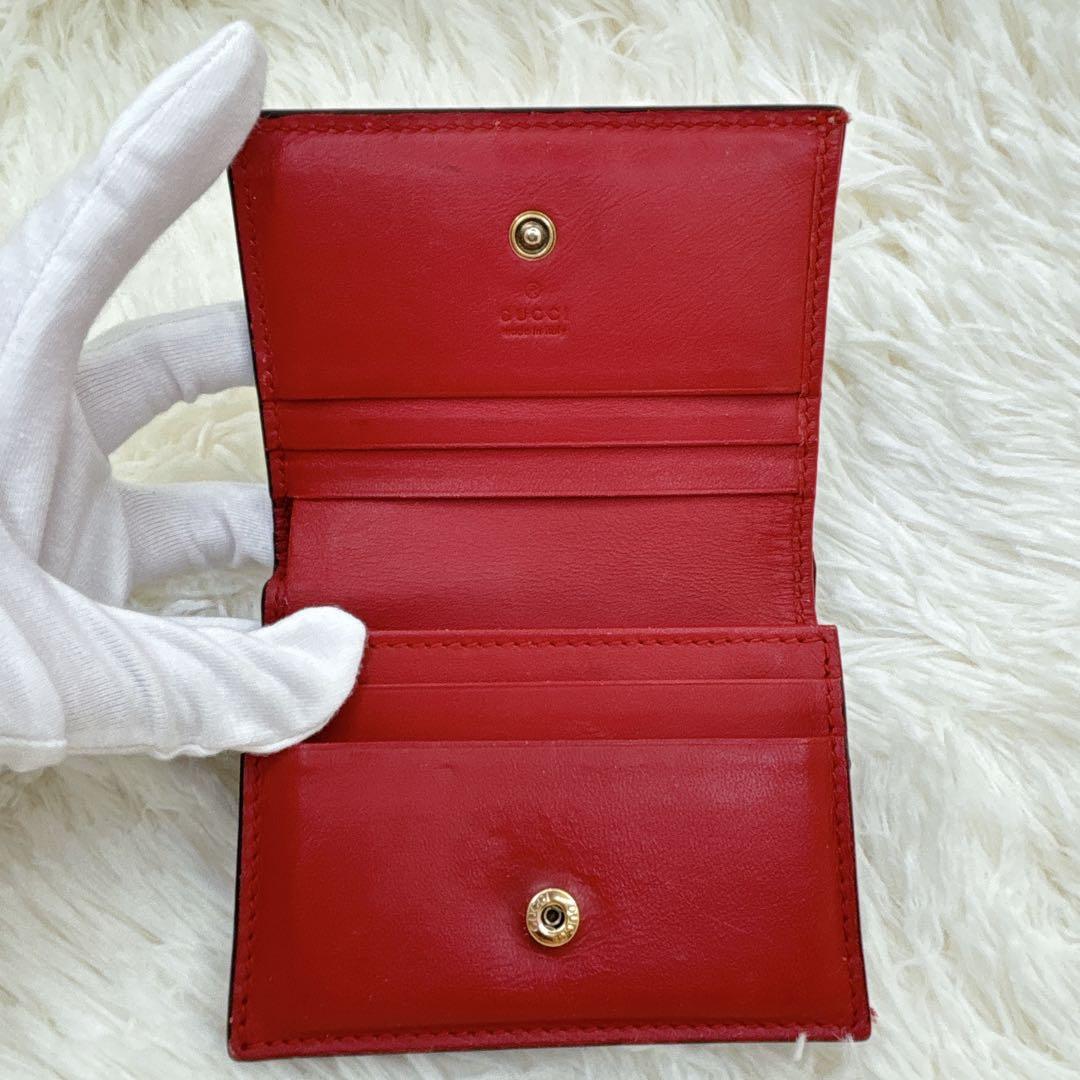 GUCCI ストーン抜けなし チェリー さくらんぼ 二つ折り財布 GG柄