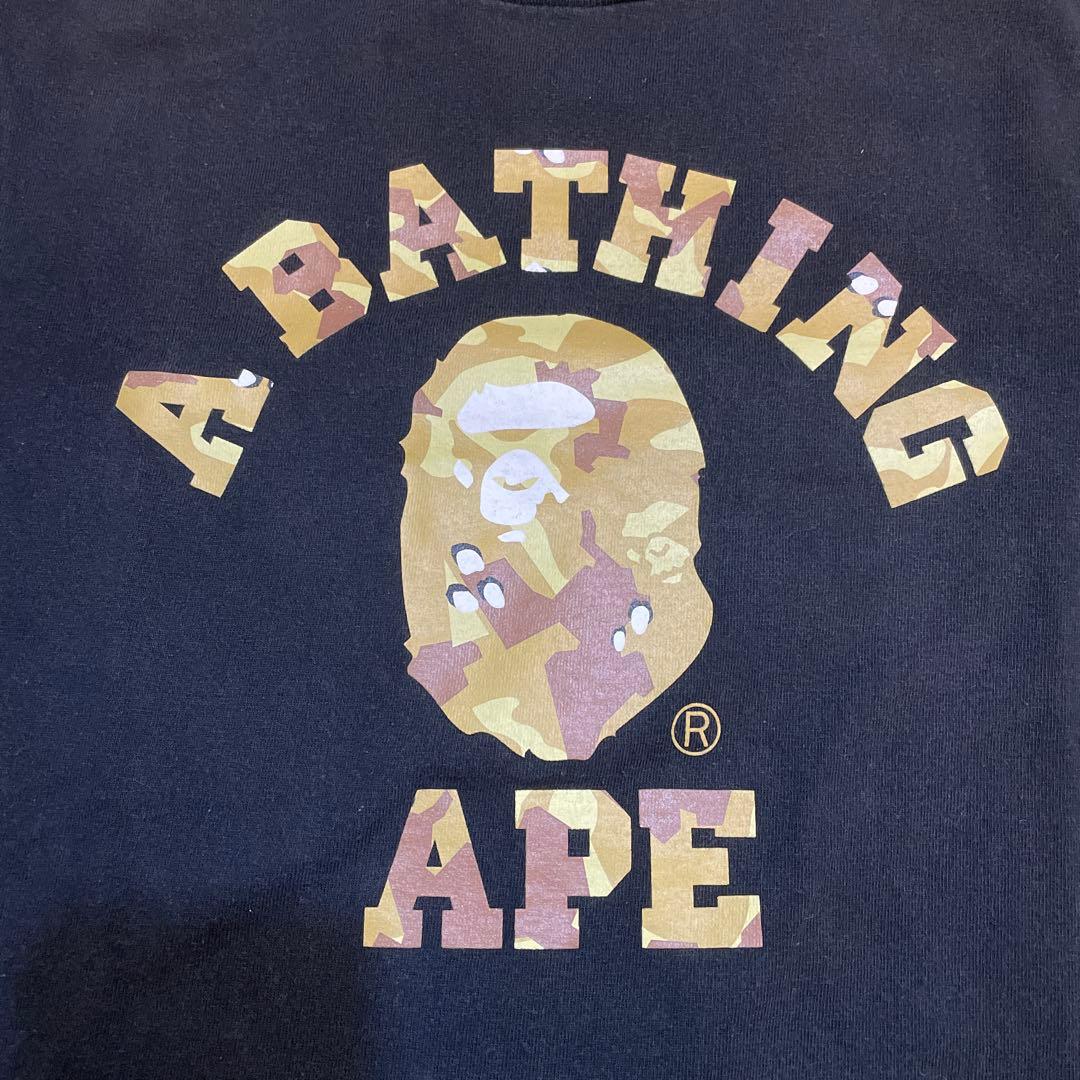 道 　A BATHING APE カモフラージュTシャツ 黒　XS