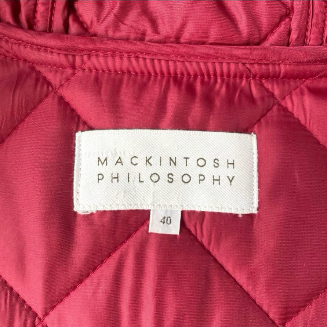 マッキントッシュフィロソフィー ウールコート キルティング フード レッド L