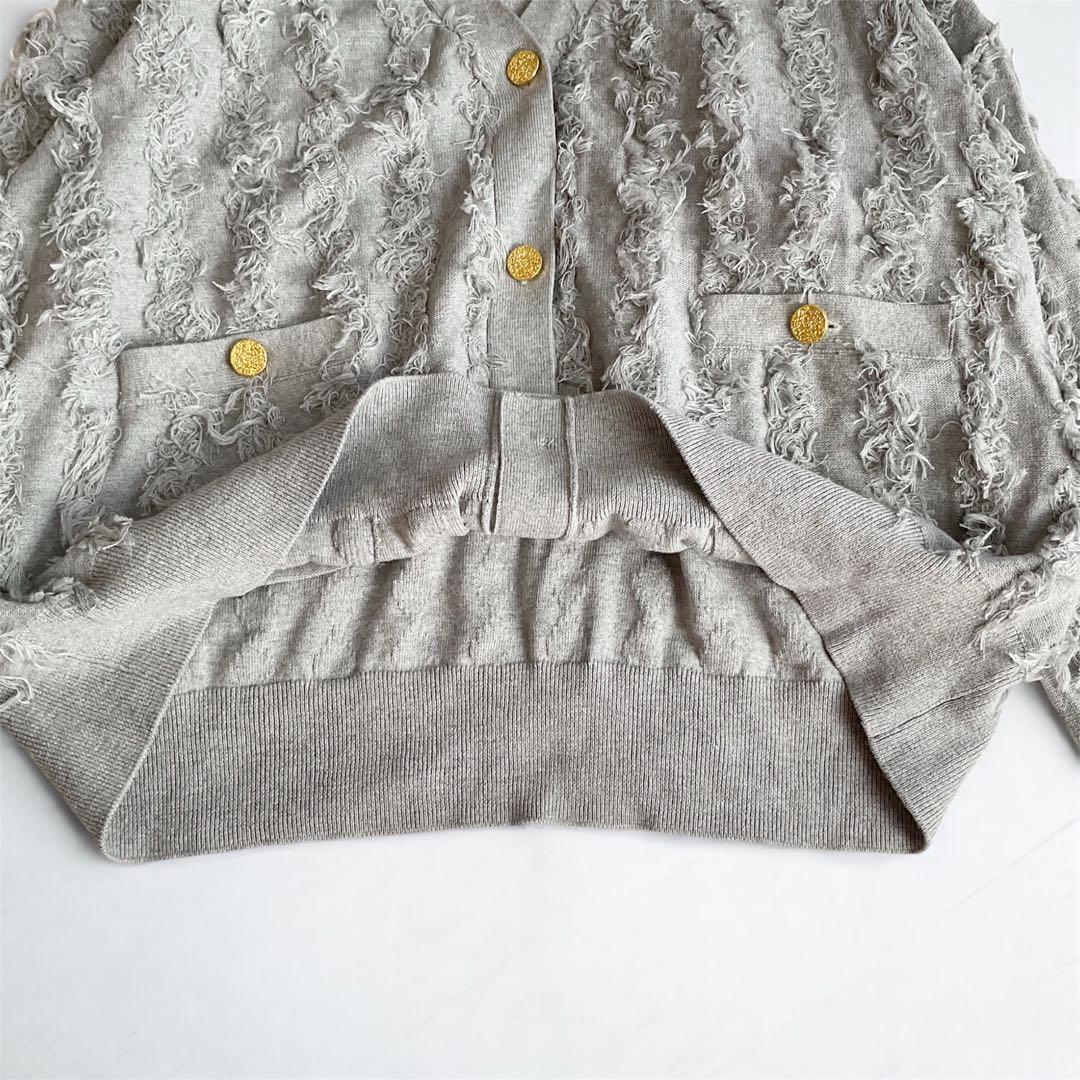 美品 NOLLEY'S Rie Miller カットジャガードカーディガン M