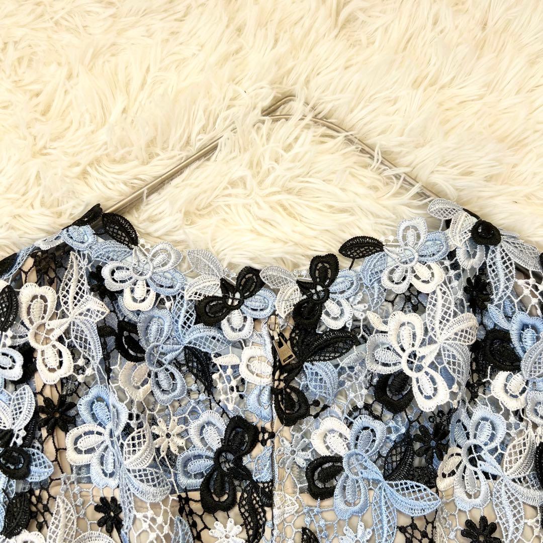 美品　ダーマコレクション　クリスセリーン　総レースワンピース　お呼ばれ　刺繍
