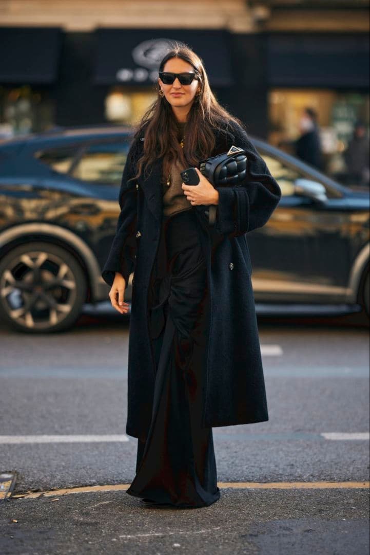 ZARA ウール混紡エクストラロングコートブラック ダブルブレスト ロングコート