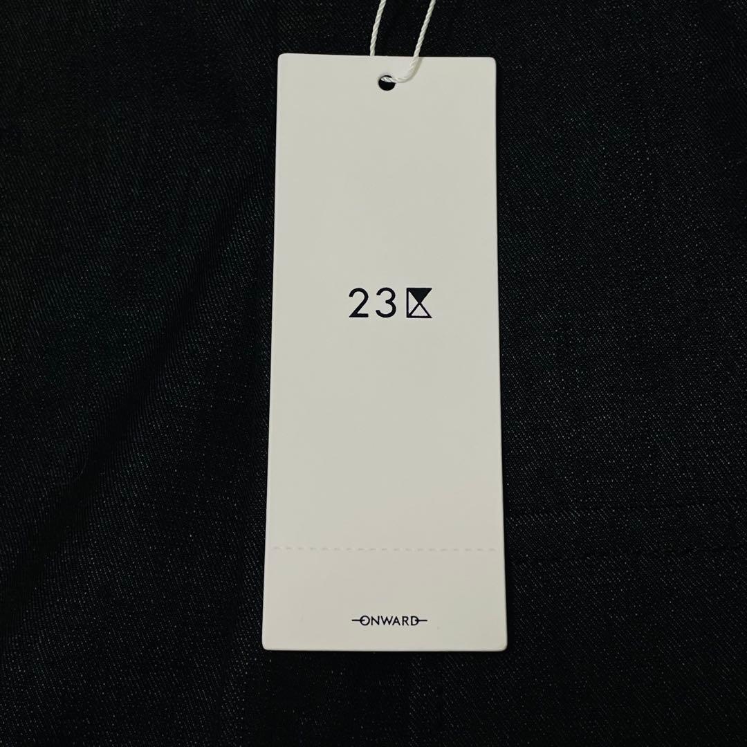 【大きいサイズ 46】【手洗い可能】23区 デニムライクシャンブレースカート 黒