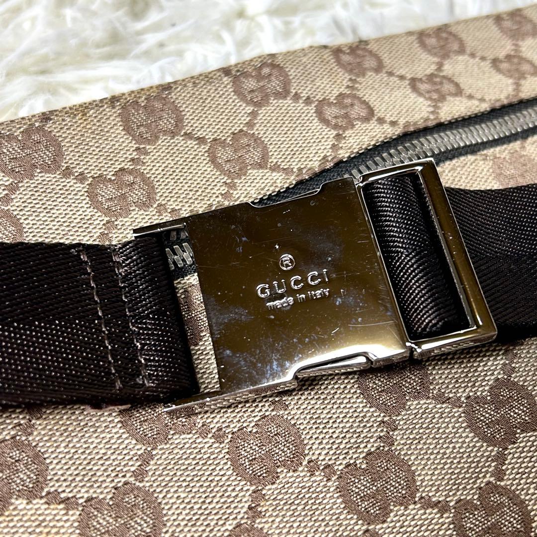【美品】GUCCI グッチ GG キャンバス ボディバッグ ウエストポーチ