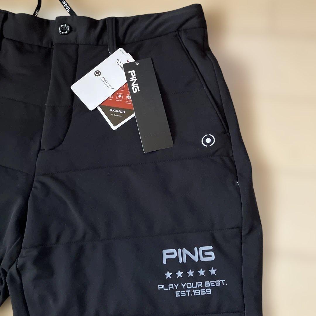 新品 タグ付 PING FUNCTIONAL MATERIAL ゴルフパンツ 黒