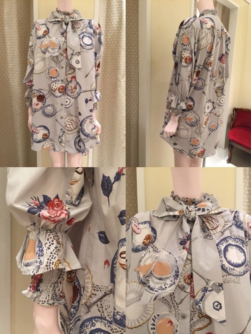 湯*田様 新品タグ付き⭐️MILK Tea party シャツワンピース