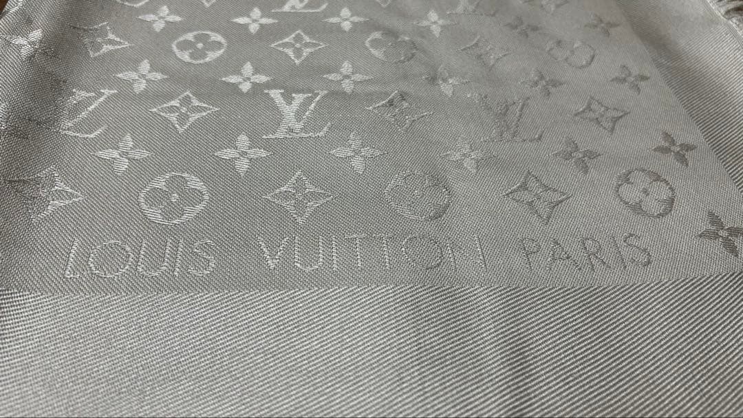 LOUIS VUITTON ショール・モノグラム グレージュ／グレー ストール