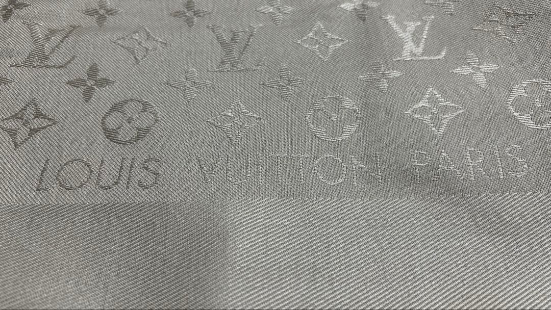 LOUIS VUITTON ショール・モノグラム グレージュ／グレー ストール