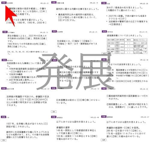 極める中学受験　公民カード　暗記カード　サピックス　予習シリーズ