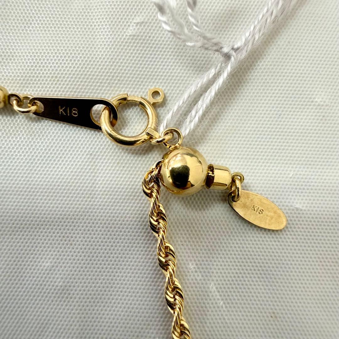 K18 ロープチェーン ネックレス 50.5cm 幅1.9mm 3.01g 新品