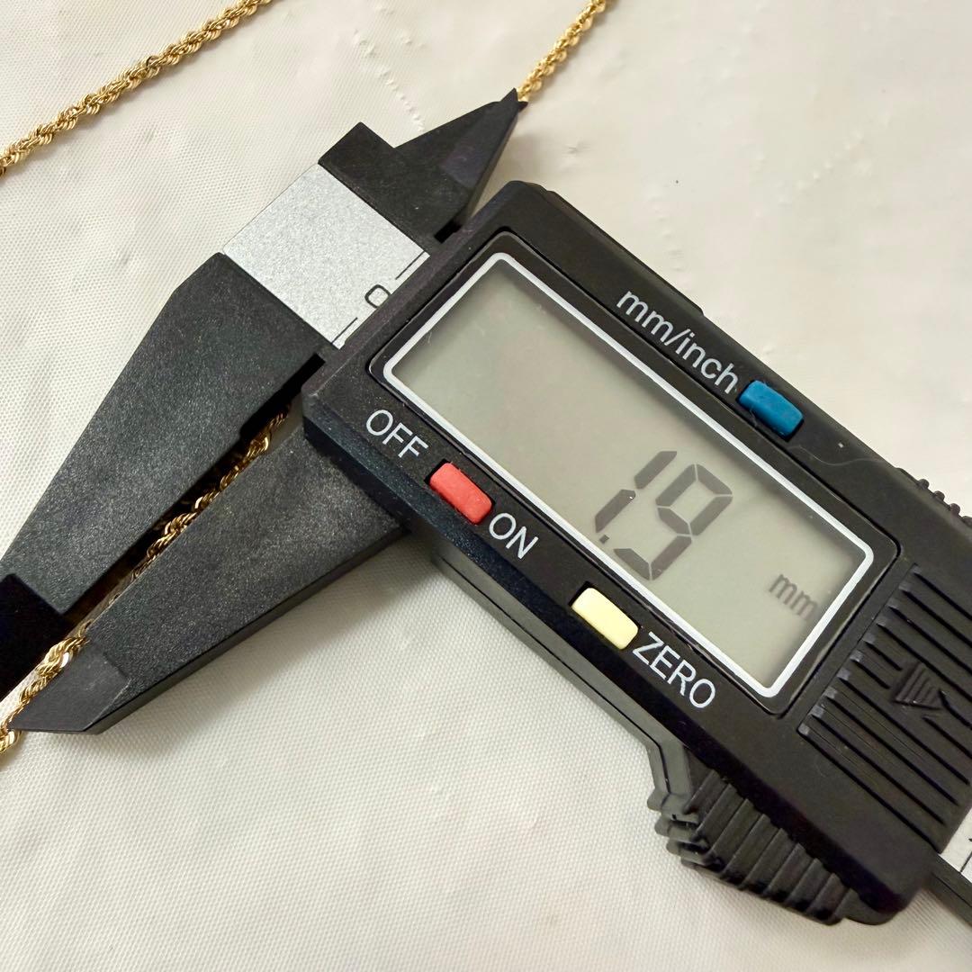 K18 ロープチェーン ネックレス 50.5cm 幅1.9mm 3.01g 新品
