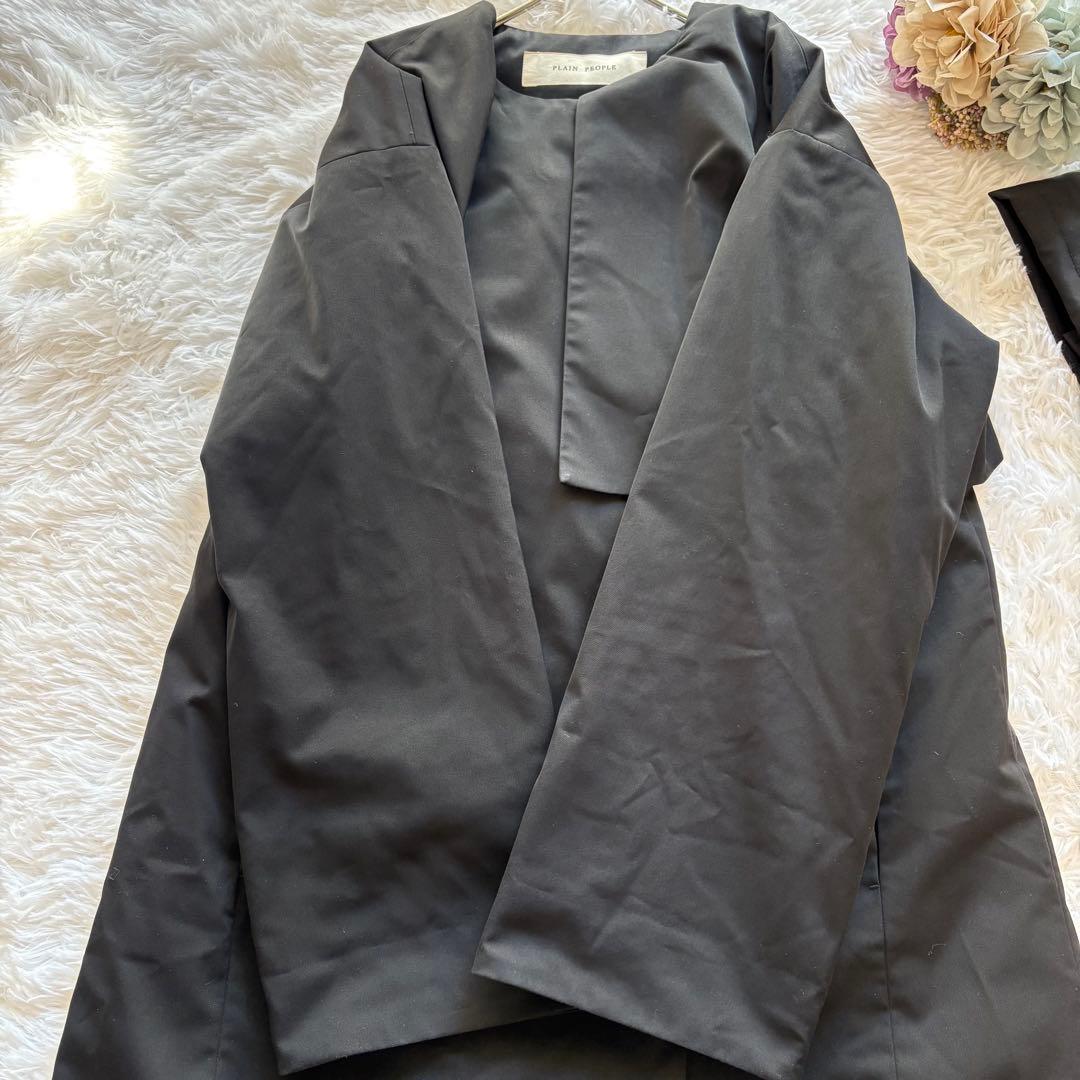 PLAIN PEOPLE マフラー付 ロングダウンコート 4 XL 黒 2way