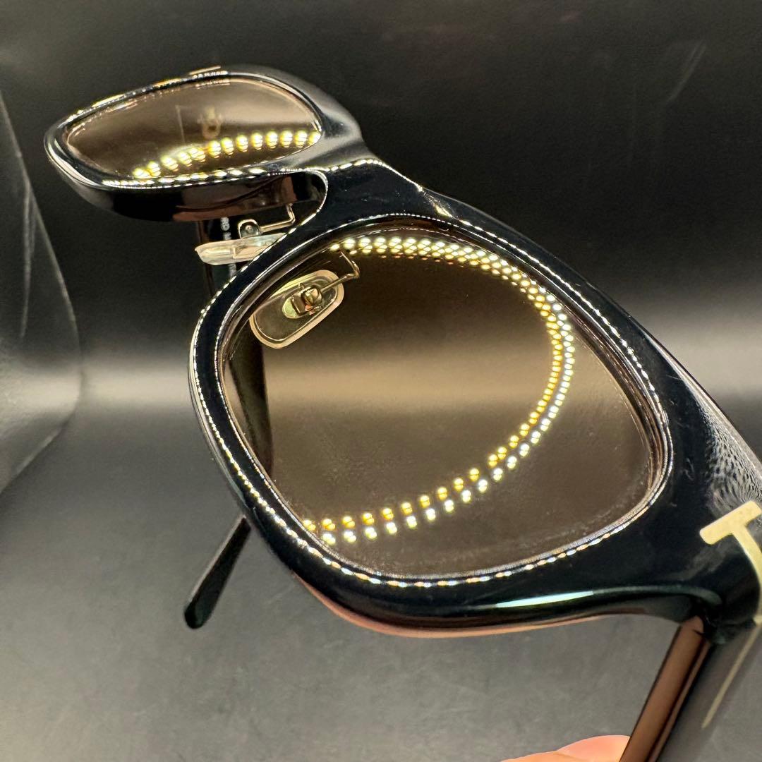 【美品】 TOM FORD TF5178F サングラス 黒縁 ブラウン レンズ