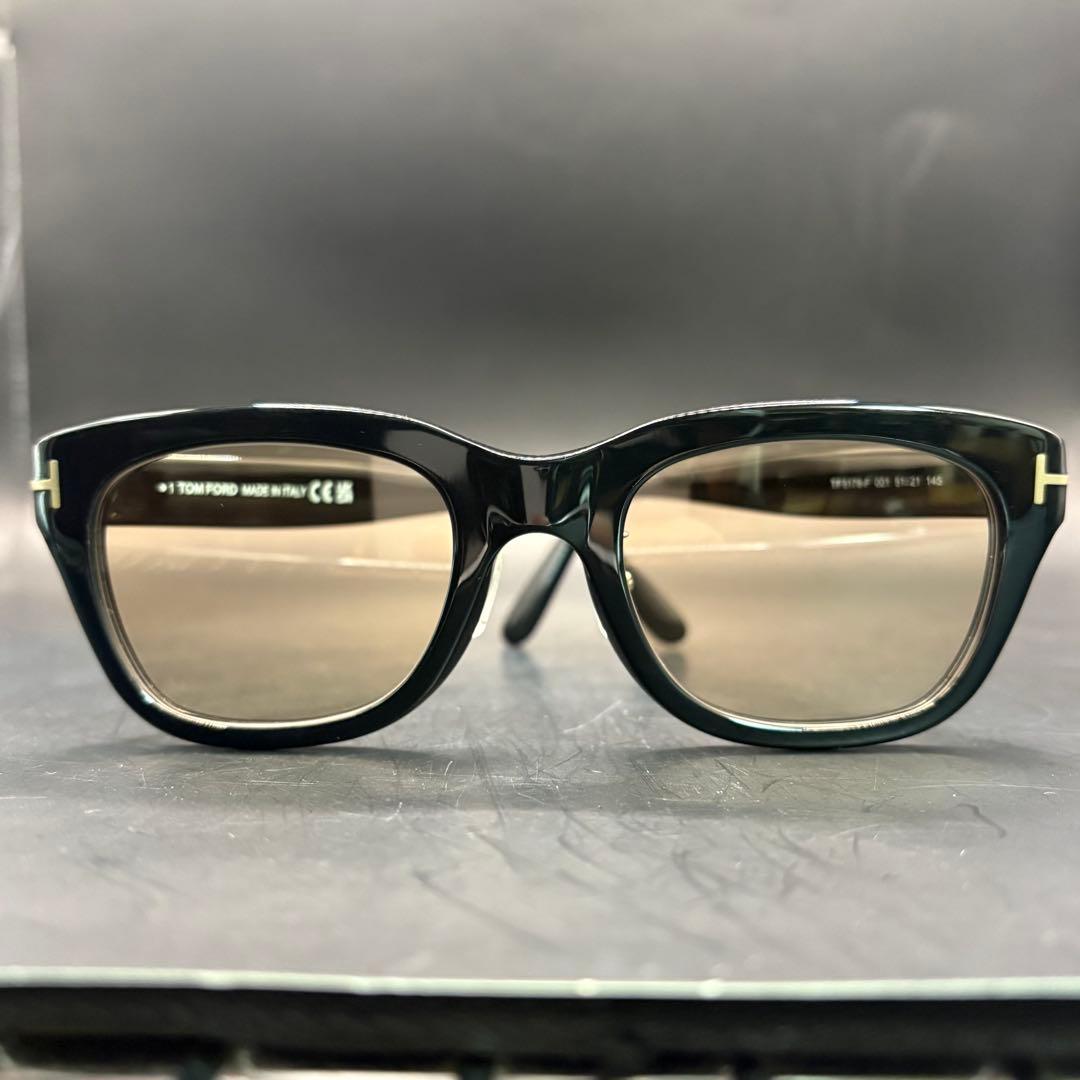 【美品】 TOM FORD TF5178F サングラス 黒縁 ブラウン レンズ
