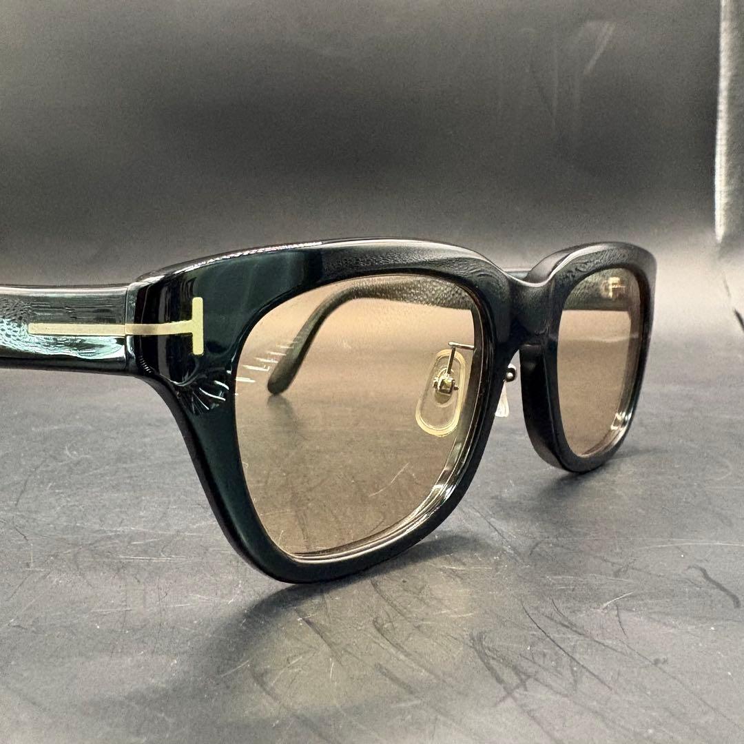 【美品】 TOM FORD TF5178F サングラス 黒縁 ブラウン レンズ