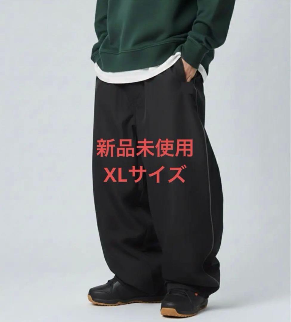 スノーボードウェア　ユニセックス　ブラック　XLサイズ　ワイドジョガーパンツ