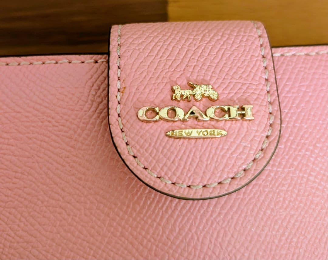 COACH 二つ折り財布 ピンク