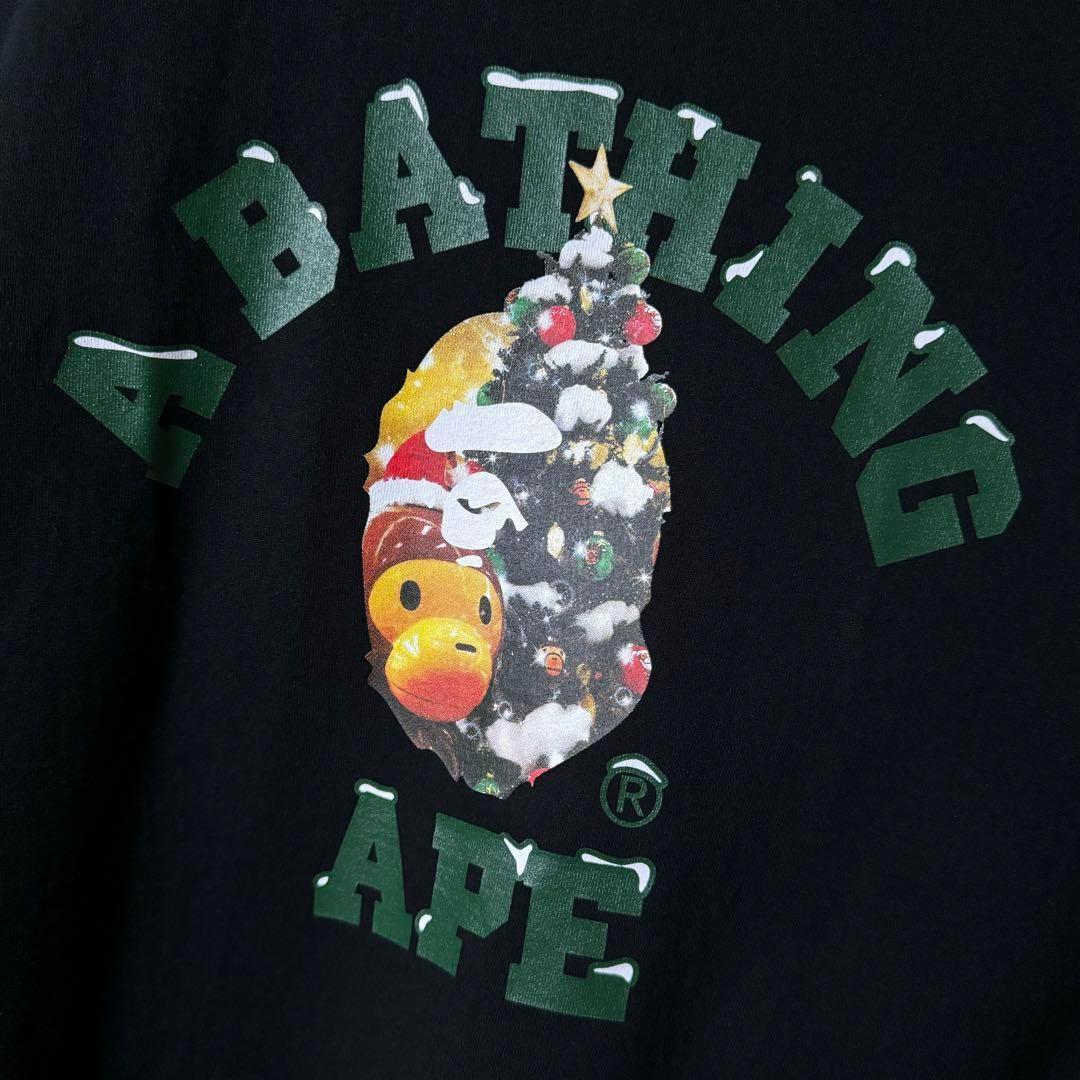希少XL★ape アベイシングエイプ クリスマス Tシャツ 大猿 アーチロゴ 黒