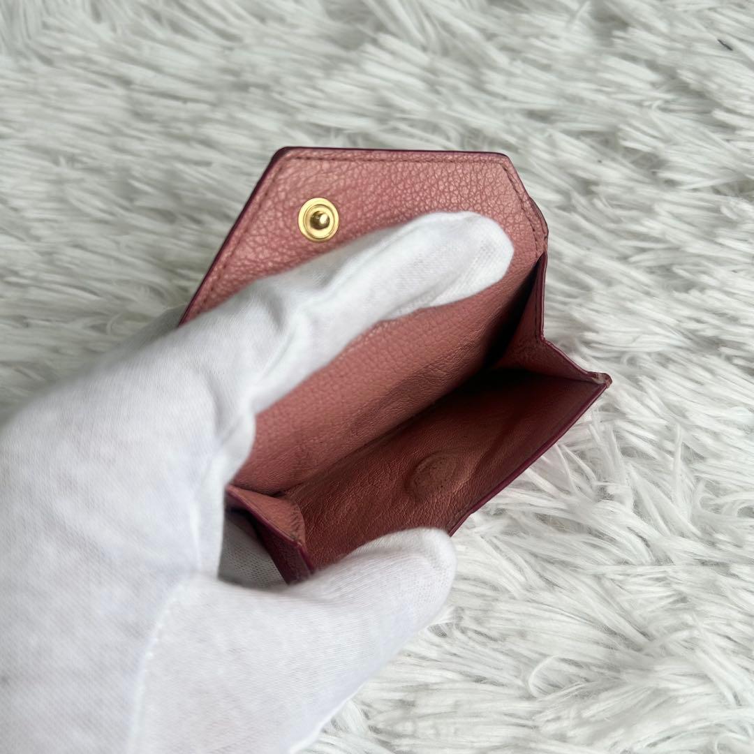MIUMIUミュウミュウ マドラス ラブレター 三つ折り財布 ラブハート ピンク