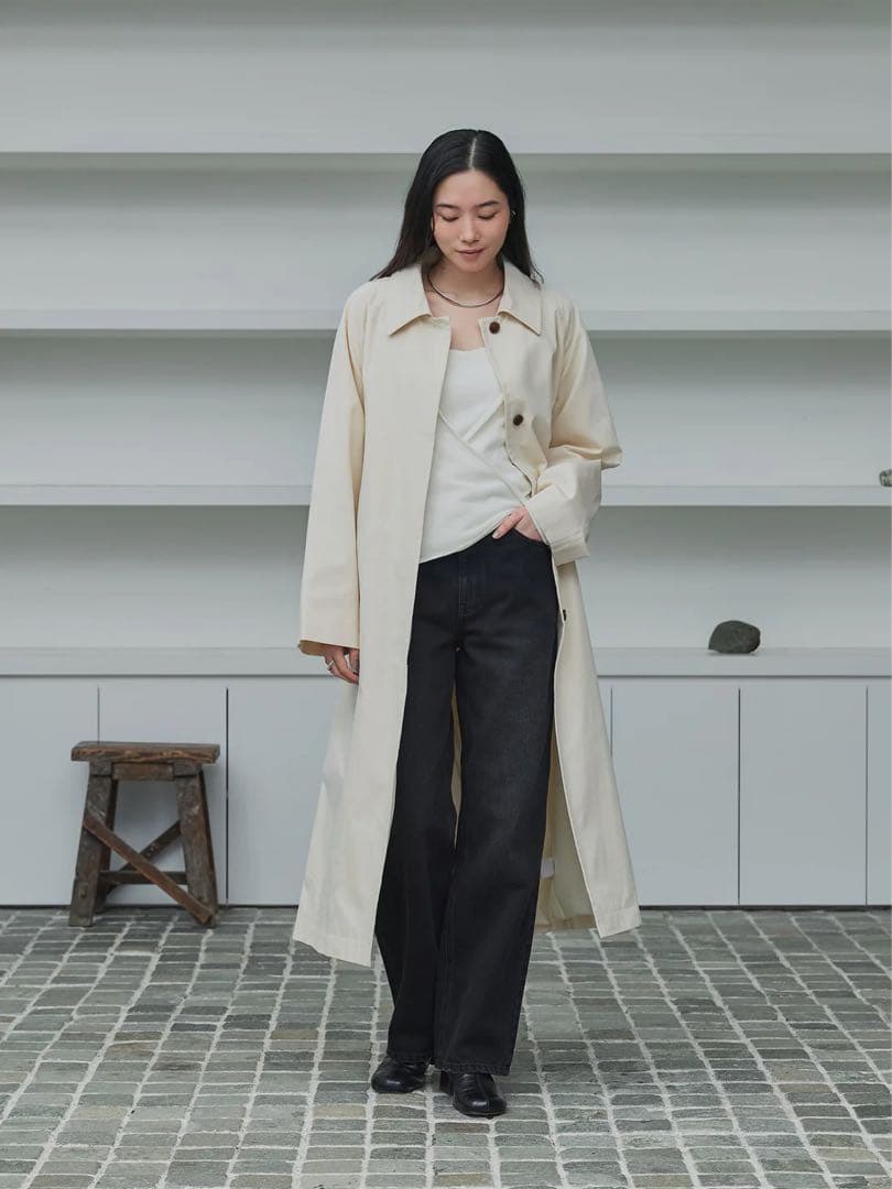 crewre 2wayカラーツイルロングコート ivory 3