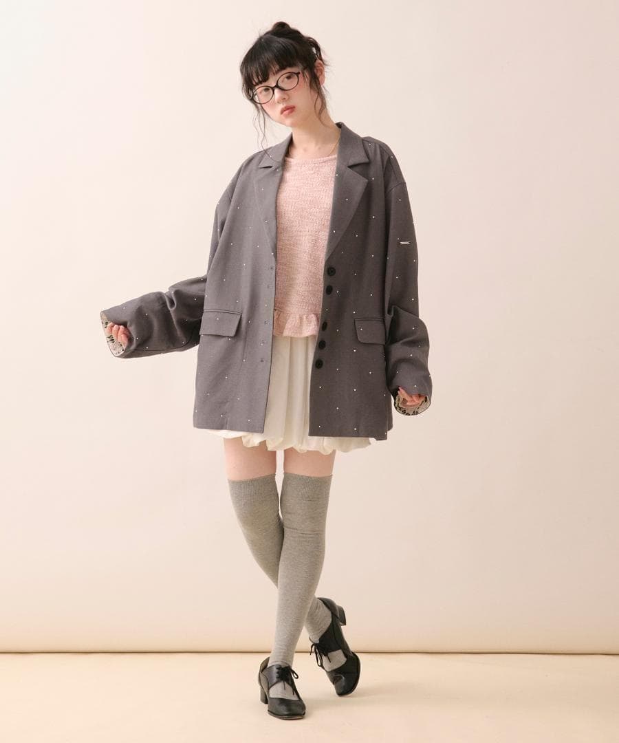 即日発送 入手困難 新品 loin nuit ニュアンスボタンレースジャケット