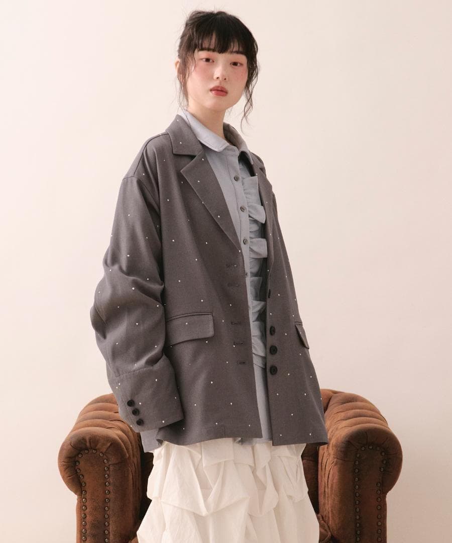 即日発送 入手困難 新品 loin nuit ニュアンスボタンレースジャケット