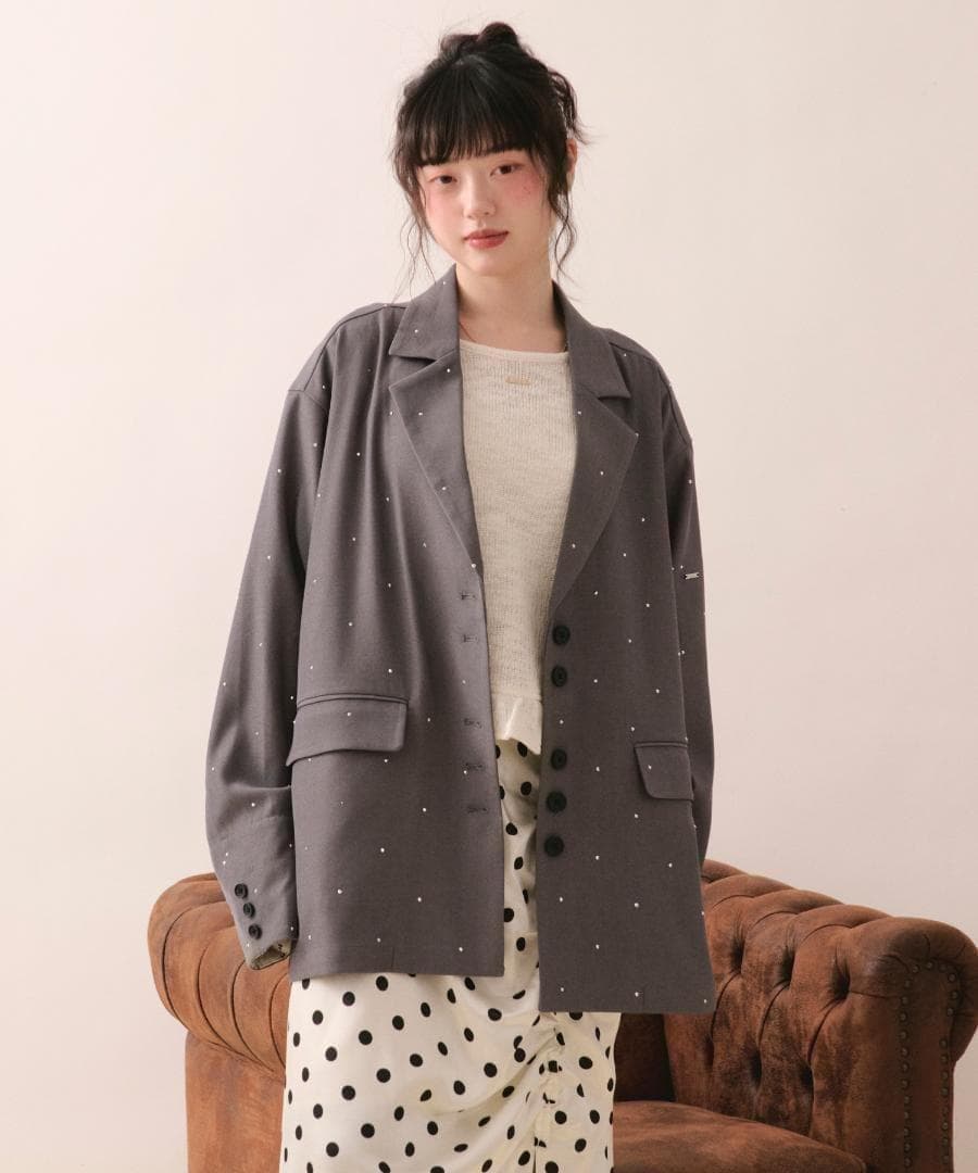 即日発送 入手困難 新品 loin nuit ニュアンスボタンレースジャケット
