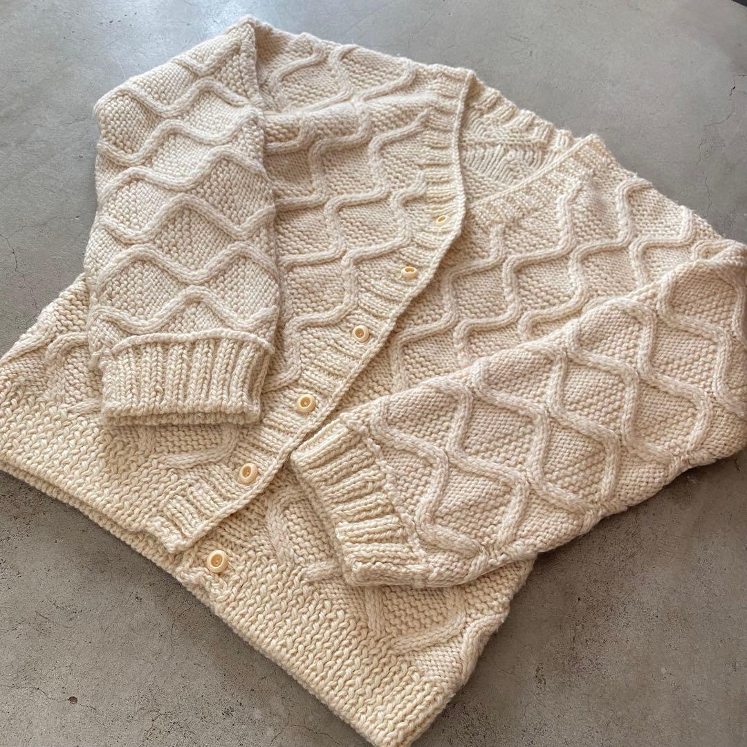 80s 90s ヴィンテージ vintage ハンドニット カーディガン 一点物