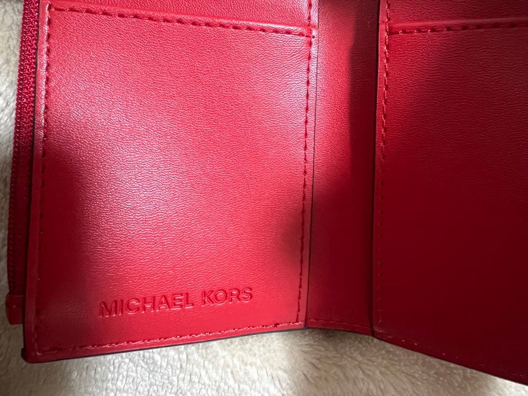 新品未使用 MICHAEL KORS レッド 折り財布 3つ折り財布