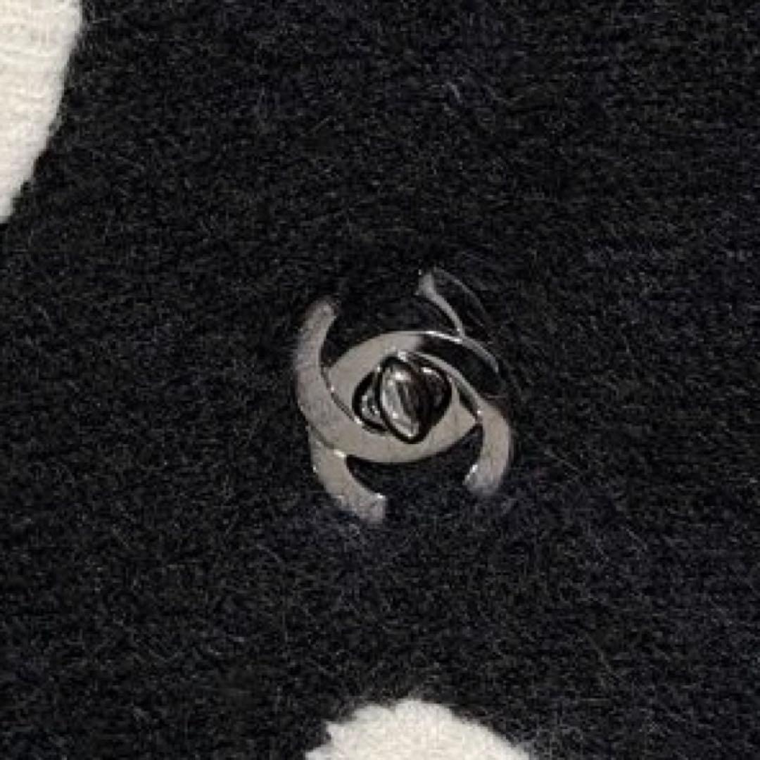 美品 CHANEL シャネル ターンロック マフラー カメリア モヘア カシミヤ