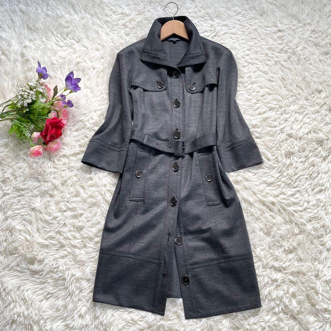 BURBERRY LONDONバーバリーグレー前開きシャツワンピースベルト付属