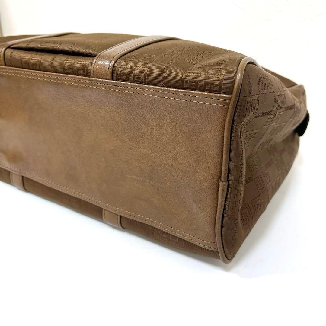 【正規品】ジバンシィ ナイロン×レザー ボストンバッグ ブラウン