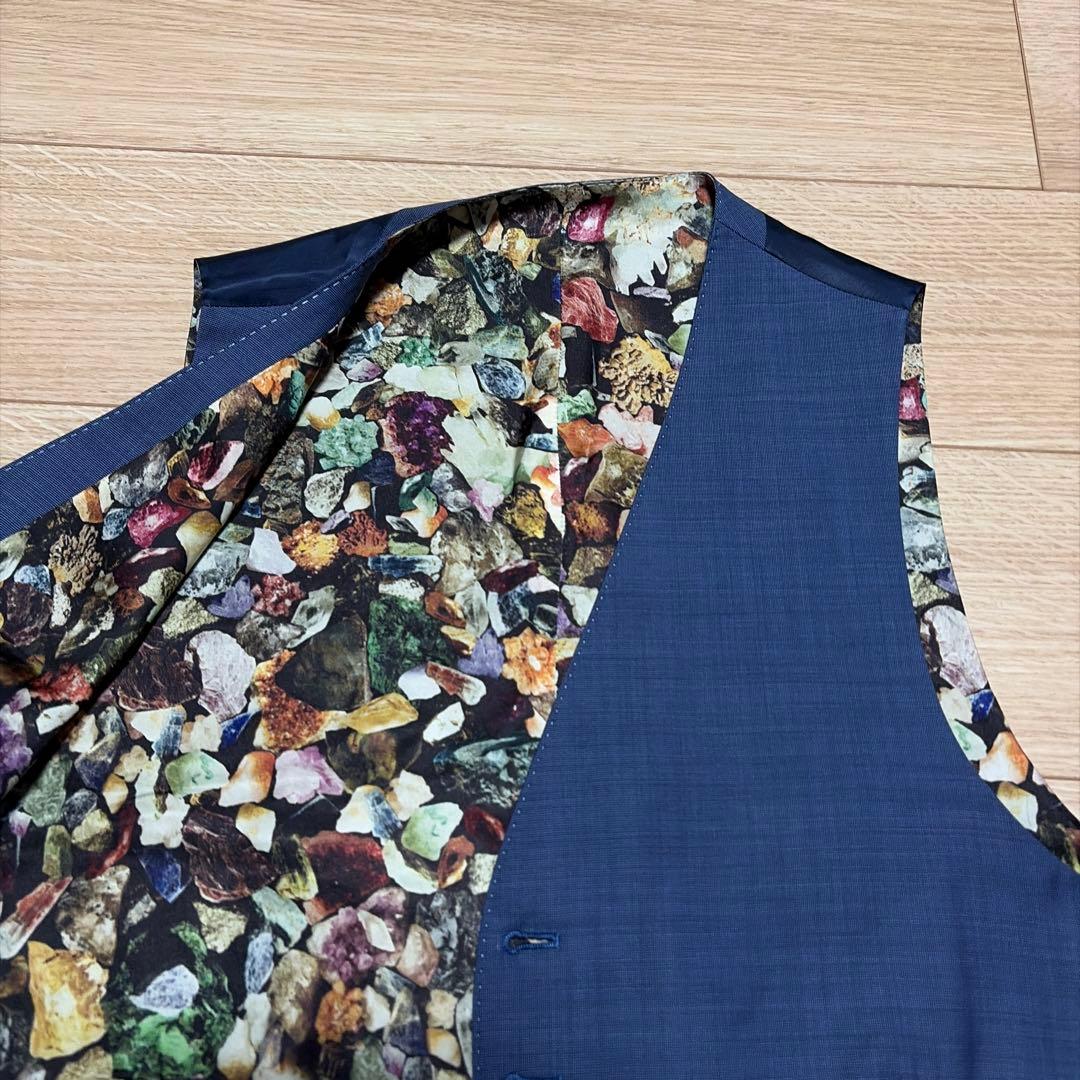 【Paul Smith】ポールスミス ジレ スーツ ベスト 裏地 総柄 XL