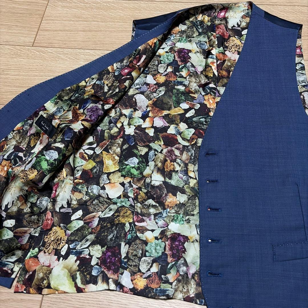 【Paul Smith】ポールスミス ジレ スーツ ベスト 裏地 総柄 XL