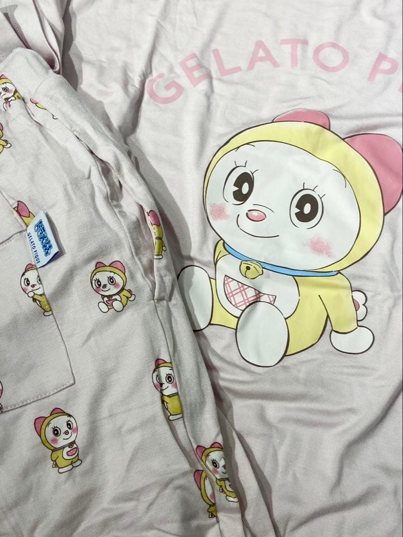 のん！ジェラートピケ♡新品！ドラミちゃんルームウェア上下セットピンク