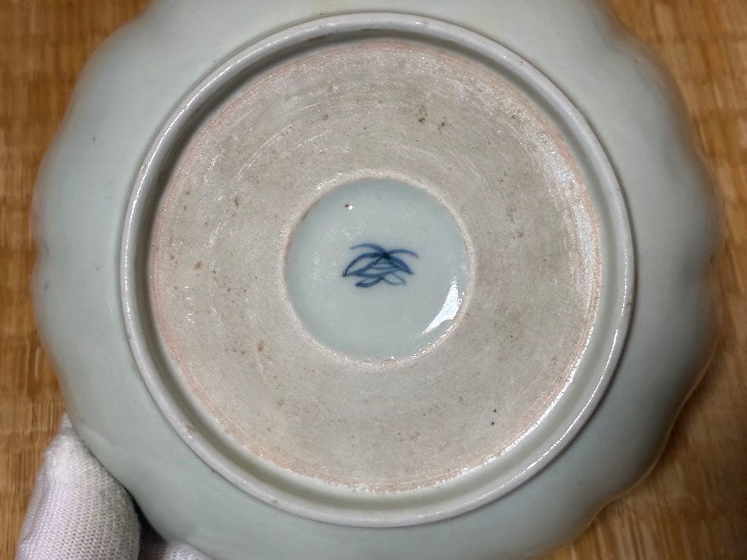 古伊万里 染付 風景紋 膾皿 五枚揃い 印あり 時代物