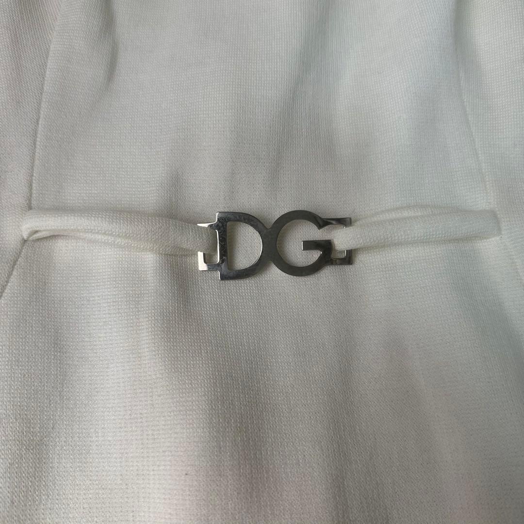希少 ドルガバ DGロゴ ホワイトノースリーブワンピース 44 伊勢丹 XL