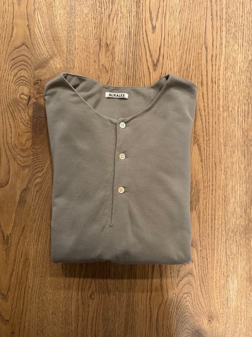 AURALEE オーラリー ヘンリーネックTシャツ 半袖 カットソー