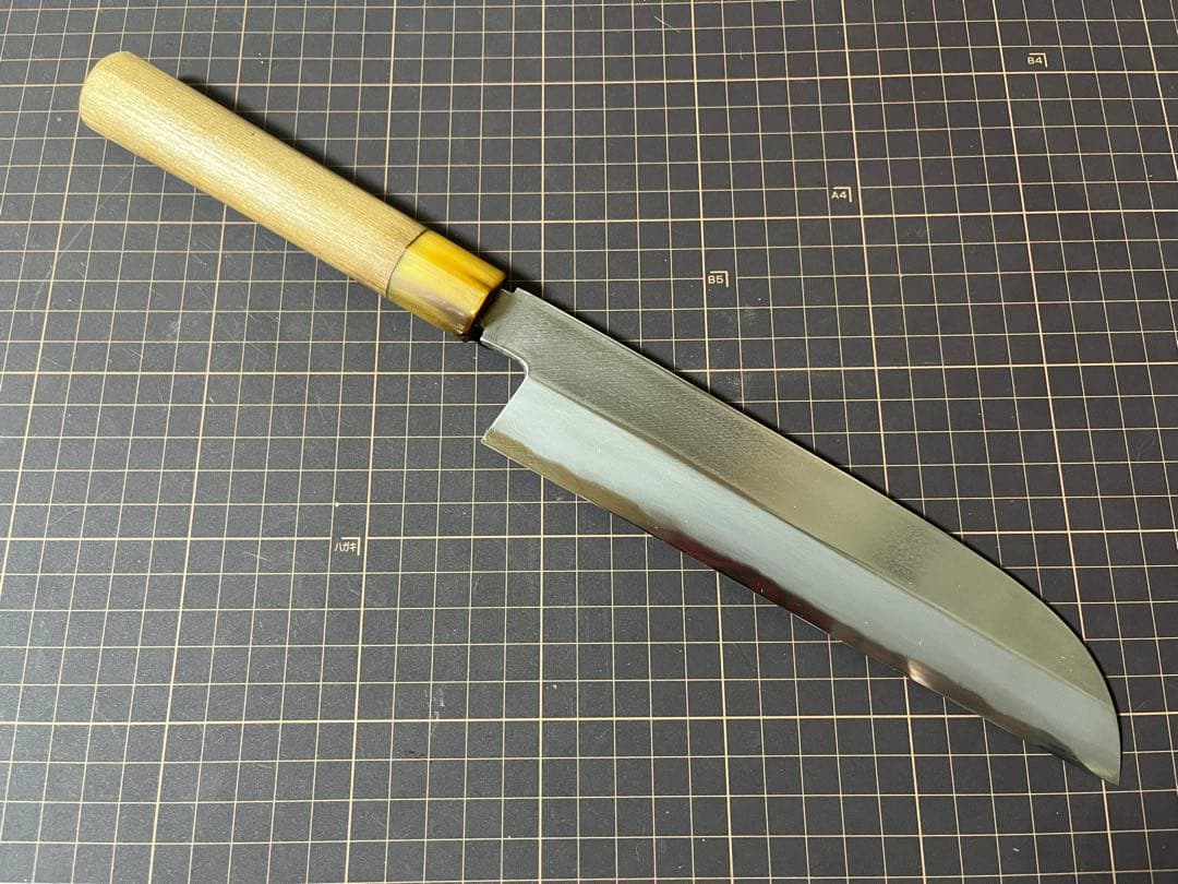 正直 鎌形 むきもの 薄刃包丁 白水牛 白鋼 刃渡り21cm 研ぎ済み 包丁
