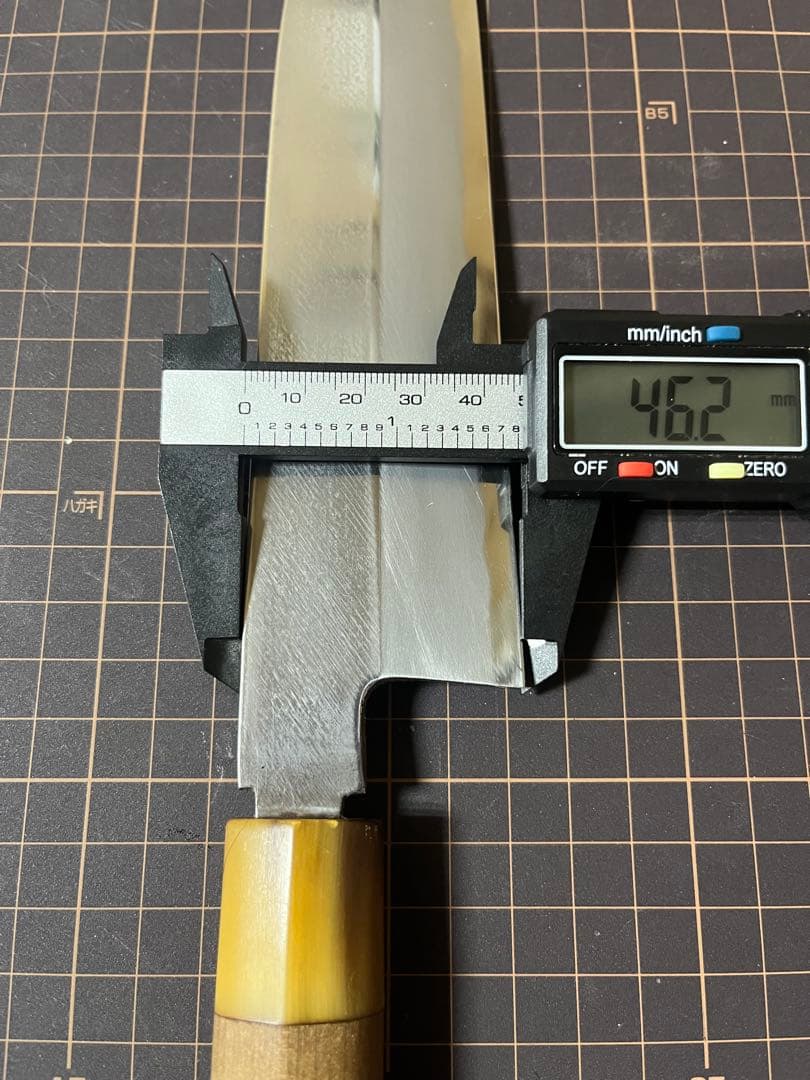 正直 鎌形 むきもの 薄刃包丁 白水牛 白鋼 刃渡り21cm 研ぎ済み 包丁