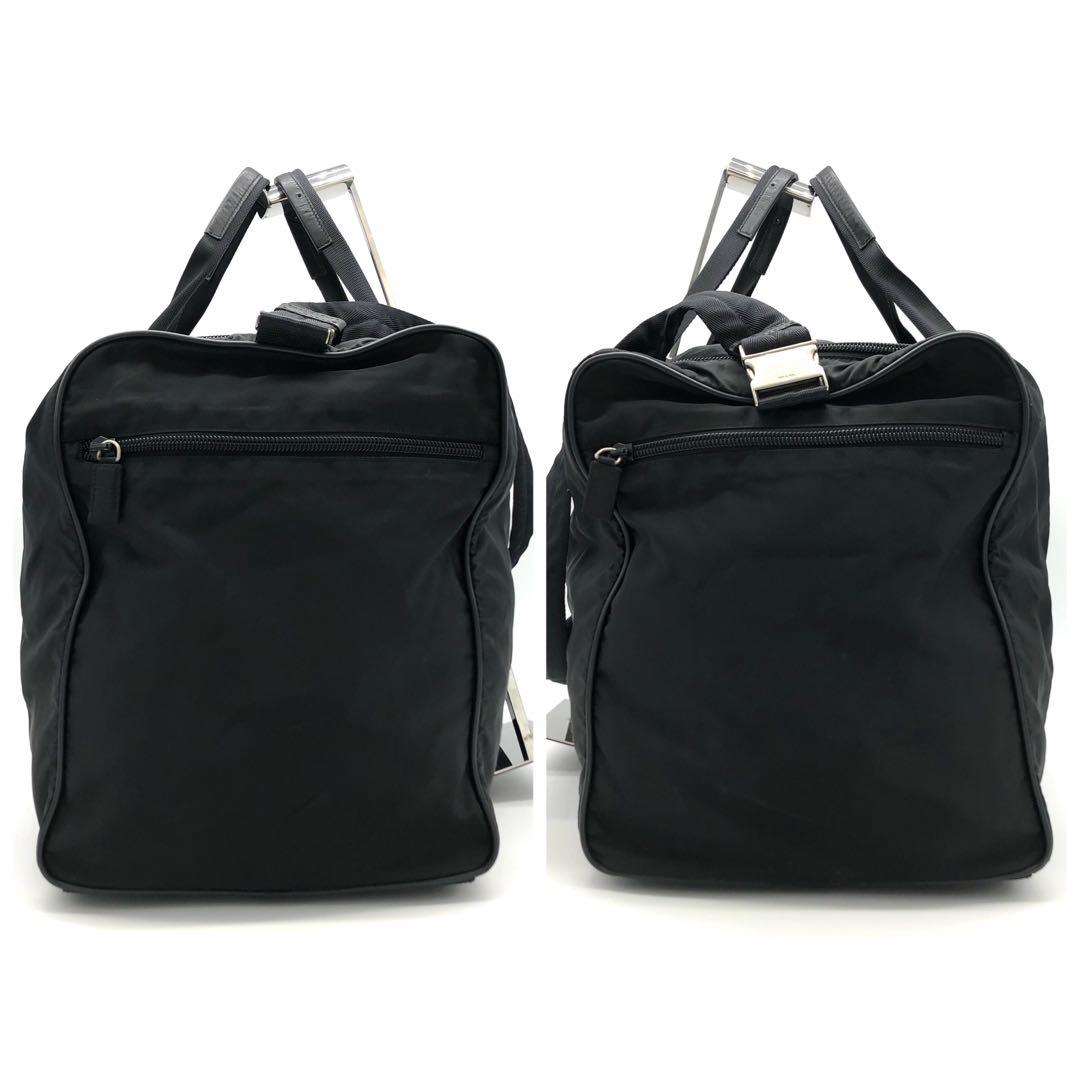 【美品✨】 プラダ ボストンバッグ サフィアーノ 2way ナイロン 三角ロゴ