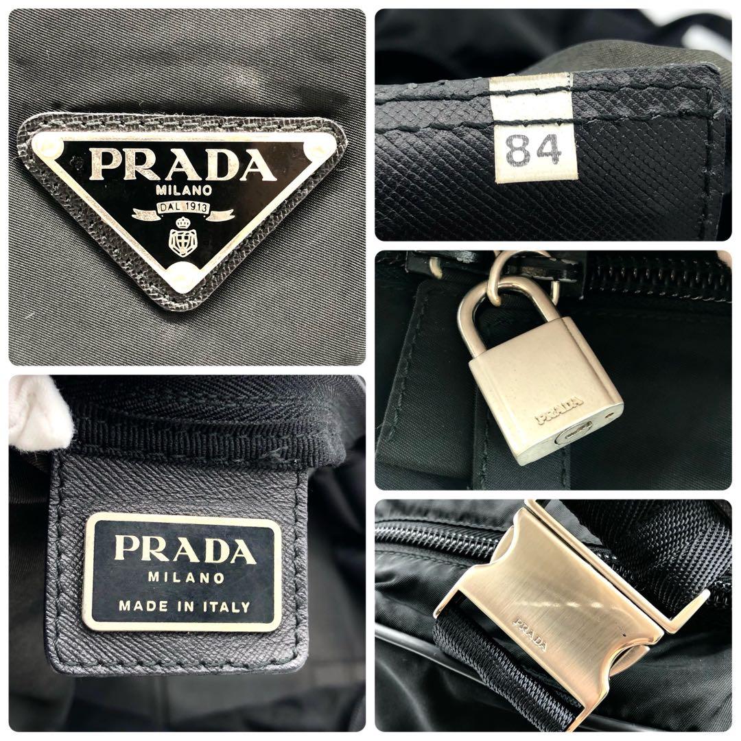 【美品✨】 プラダ ボストンバッグ サフィアーノ 2way ナイロン 三角ロゴ